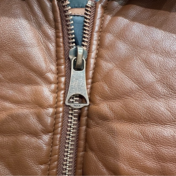 Marc New York Andrew Marc Women Brown Faux Vegan Leather Jacket Size M - Picture 11 of 12